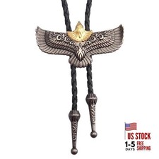 Turquoise Stone Bolo Tie with Leather Rope Western Jbl019-mixcolor Eagle