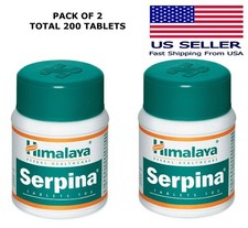 Serpina Himalaya 100 Tablets Herbal Product USA Seller Free Shipping Pack Of 2 