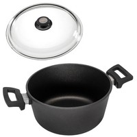 Eurolux Kochtopf Beschichtet Induktion Guss Topf 24 Cm Antihaft Aluguss & Deckel