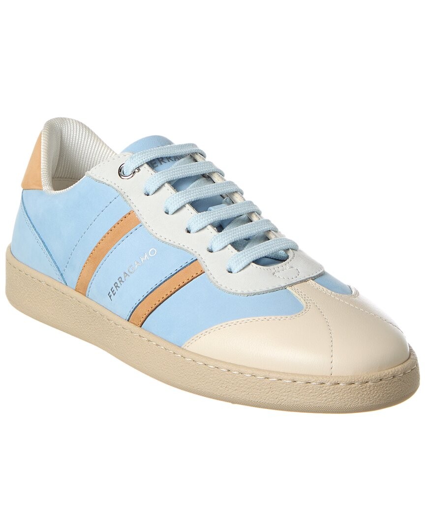 Кожаные кроссовки Ferragamo Achille Женские синие 65 70690₽