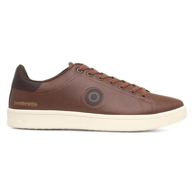 Lambretta Mens Trainers Brown Adults Lace Up Tan Casual Cushioned Pinball  SIZE UK