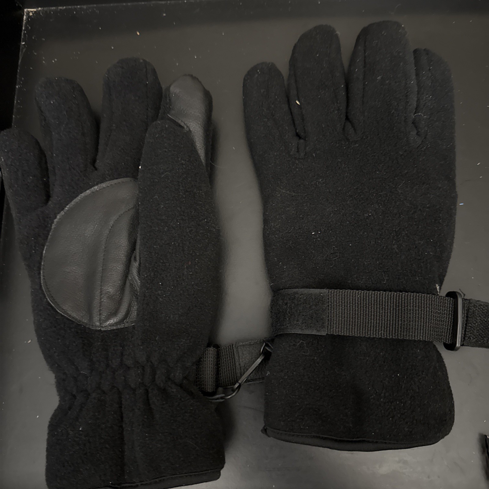 Polartec Fleece Gloves Large  Black Reinforced Palm