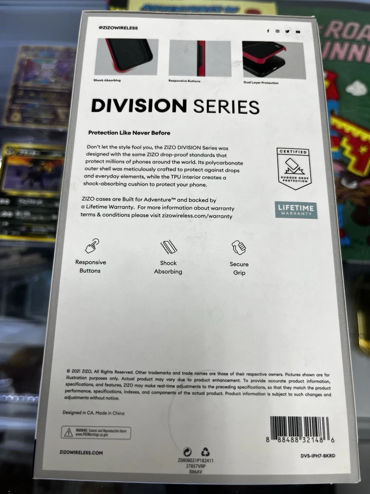 ZIZO DIVISION Series Case Black & Red For iPhone SE / 8 / 7  4.7 Inch NEW - Image 2 of 3