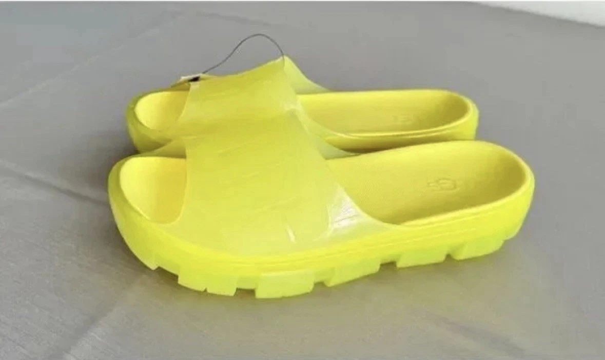 Sandali UGG donna giallo gelatina trasparente slide taglia US 9