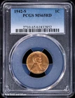 1942-S Lincoln Wheat Cent PCGS MS 65 RD