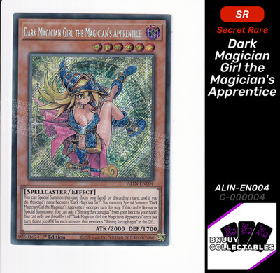 ALIN-DE004 Dunkles Magiermädchen der Zauberlehrling: Secret Rare YuGiOh