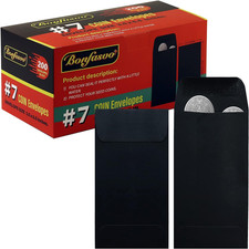 200 Pack 7 Black coin envelope 3.5 x 6.5 inches Kraft Envelopes Classic Small P