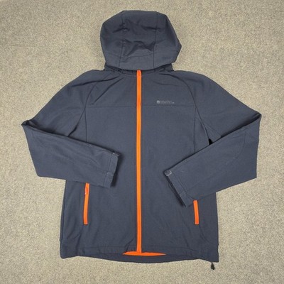 Mountain Warehouse Jacket mens MEDIUM blue windbreaker Hooded softshell Size M