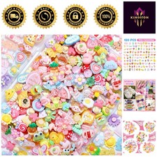 Colorful Flatback Slime Charms - 120 Piece Set for Scrapbooking  Nail Art