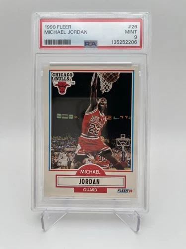 1990 Fleer Basketball Michael Jordan Card #26  Bulls  PSA 9 Mint Fast Shipping!