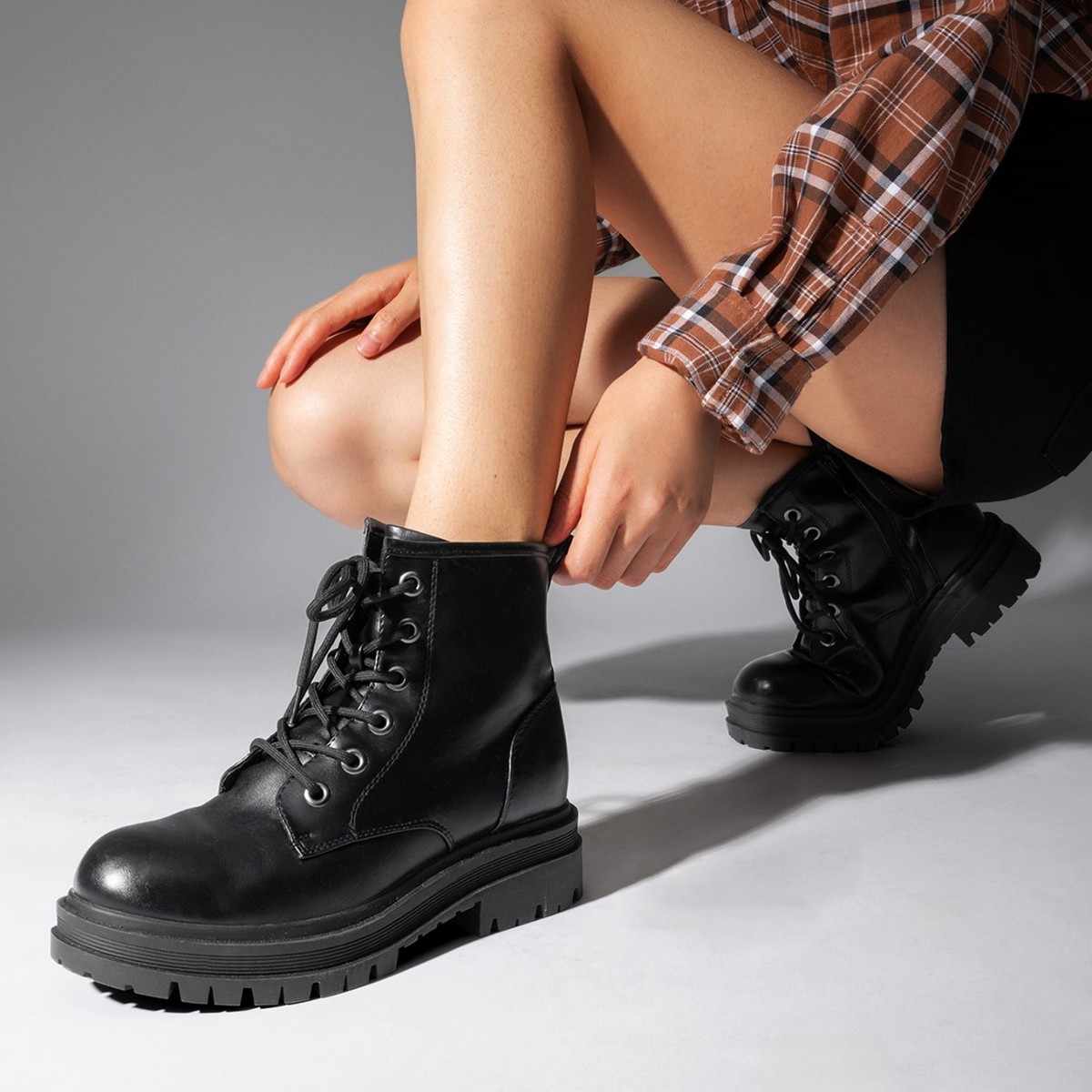Women Combat Boots Wide Size Available Lace Up Military 