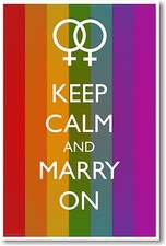 Keep Calm and Marry On - Muted Flag Female Ring - NEW Humor Poster