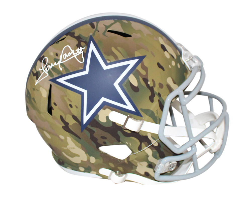 Tony Dorsett Autographed Signed Dallas Cowboys F/S Camo Speed Helmet JSA 