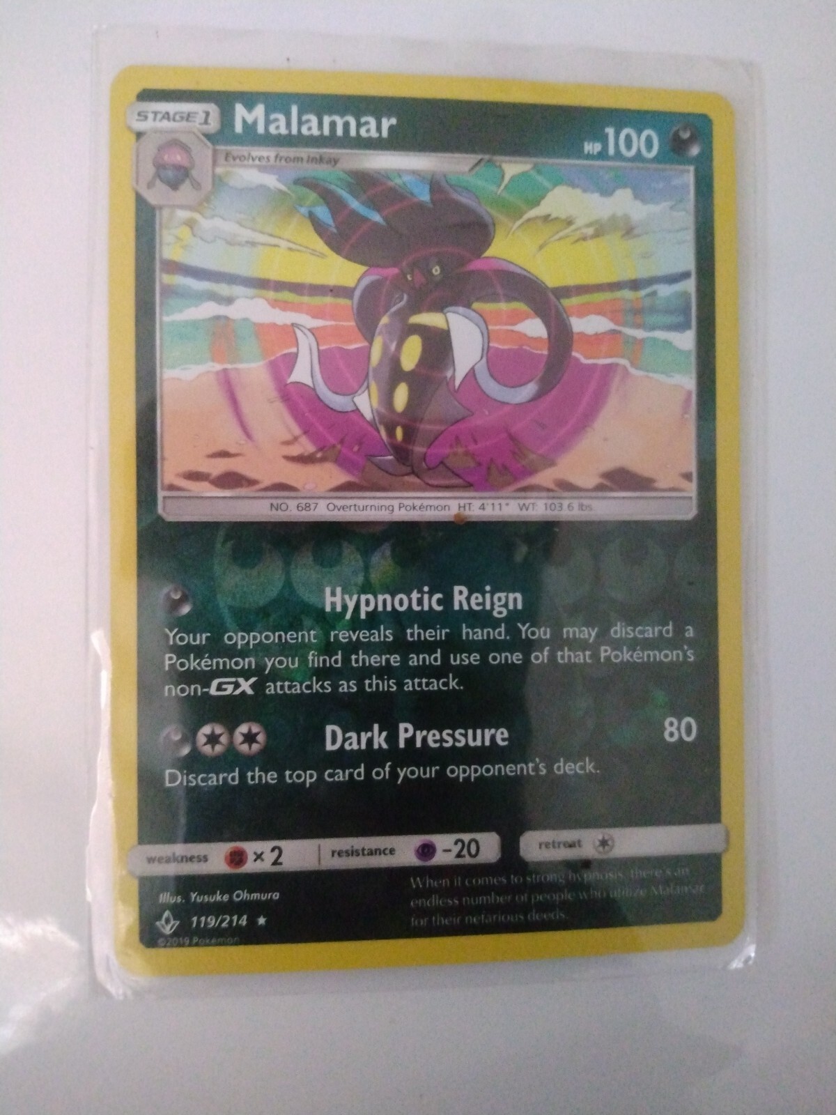 Malamar - 119/214 - Reverse Holo Rare x1 - Lightly Played - SM Unbroken Bonds