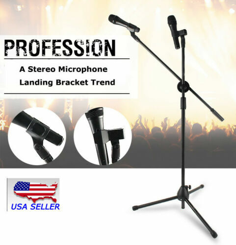 Microphone Mic Stand Foldable Tripod Zinc Alloy Full 90 Degree Rotation NEWEST-image