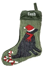 Mark and Graham Chandler4Corners HUXLEY mono Hooked Wool Yellow Lab Stocking  H1