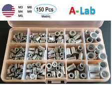 Aluminum&nbsp;Rivet Nut&nbsp;&nbsp;Kit Metric Rivnut Nutsert Assort M3 M4 M5 M6 M8 Pack 150&nbsp;pcs