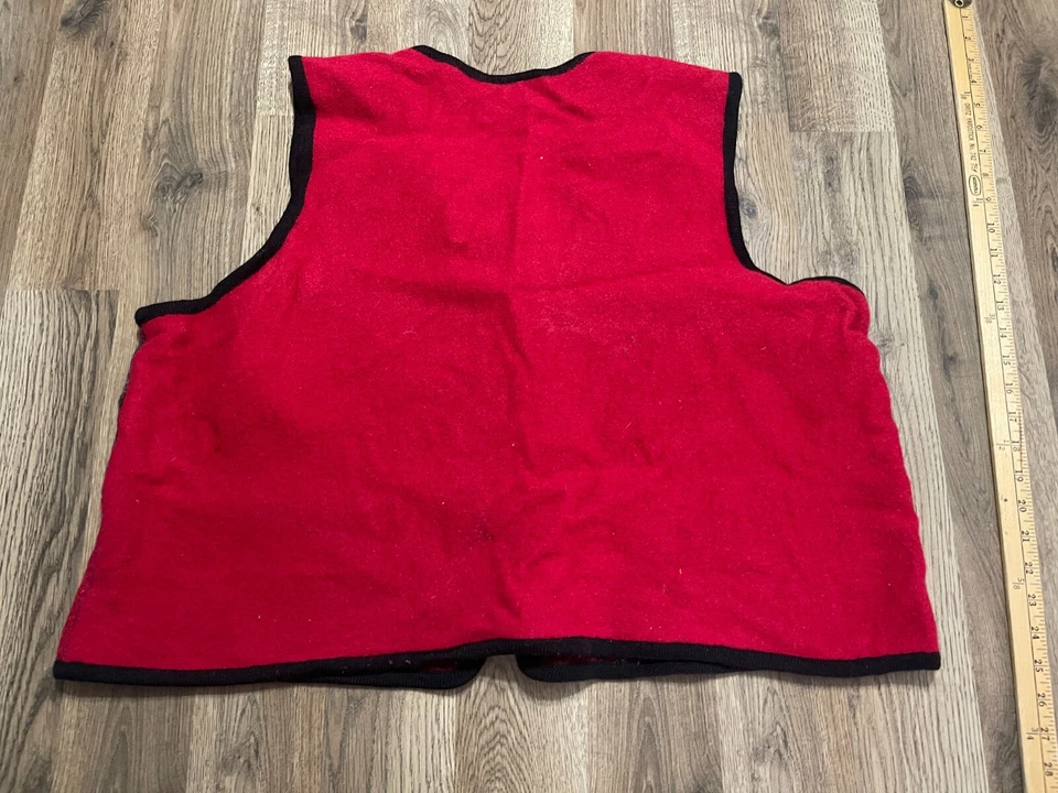 Suéter Requisitos, Mujer Plus 3X, Rojo Gris, Perros, Cremallera Completa, Chaleco 100% Lana Foto 2 de 4