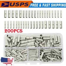 200PCS Bare Copper Wire Splice Butt 22-10 AWG Connectors Ferrule Crimp Terminals