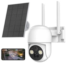 1080P PTZ Solar Security Camera Outdoor 360° Wireless WiFi Solar Camera System