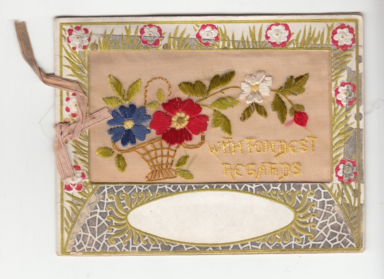[58004] VINTAGE HANDSEWN GREETING CARD "WITH FONDEST REGARDS" eBay