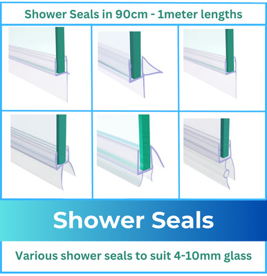 Shower Seal Strip | For 4mm-10mm Glass | Bath Screen Door 900mm ...