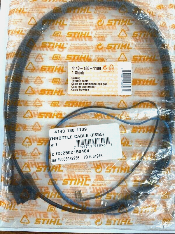 NEW Genuine STIHL Throttle Cable FS55 4140 180 1109 OEM (S3) | eBay