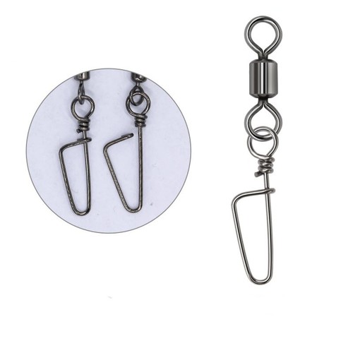100pcs Fishing Ball Bearing Rolling Swivel Coastlock Snap Decoy Connector Clips - Picture 8 of 23