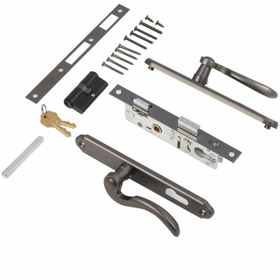 Solid Brass Lever Handle Mortise Lock Set for Screen/Storm Door Replacement, ...