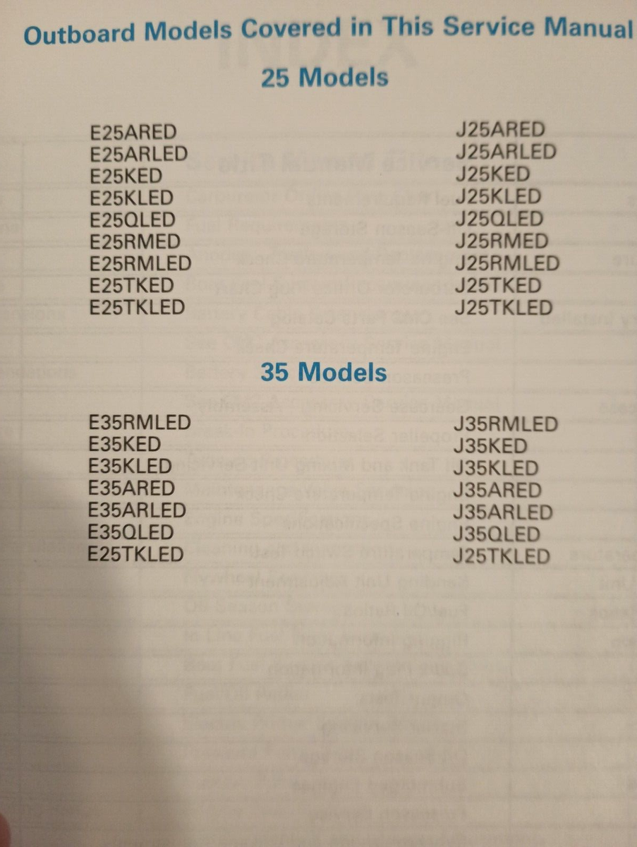 Manuel Atelier Johnson Evinrude EU 50-70 3 Cylindres – Édition 1996, En Allemand, Bon état