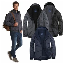 Uneek Mens Premium Outdoor Waterproof Windproof Coat Fleece Lined Jacket XS-4XL
