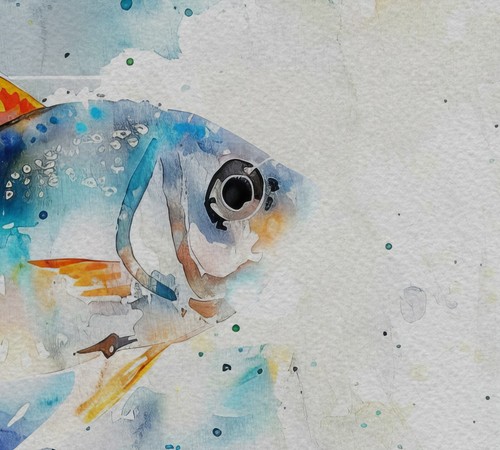 Vibrant Fish Watercolor 5"x7" Print on Matte Paper | Aquatic Art Piece - Picture 6 of 7