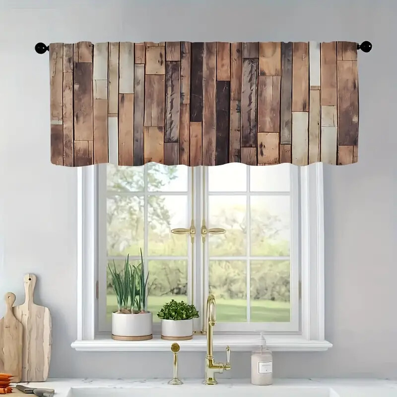Rustic Wood Valance Rustic Lodge Style Curtains Retro Barn Country