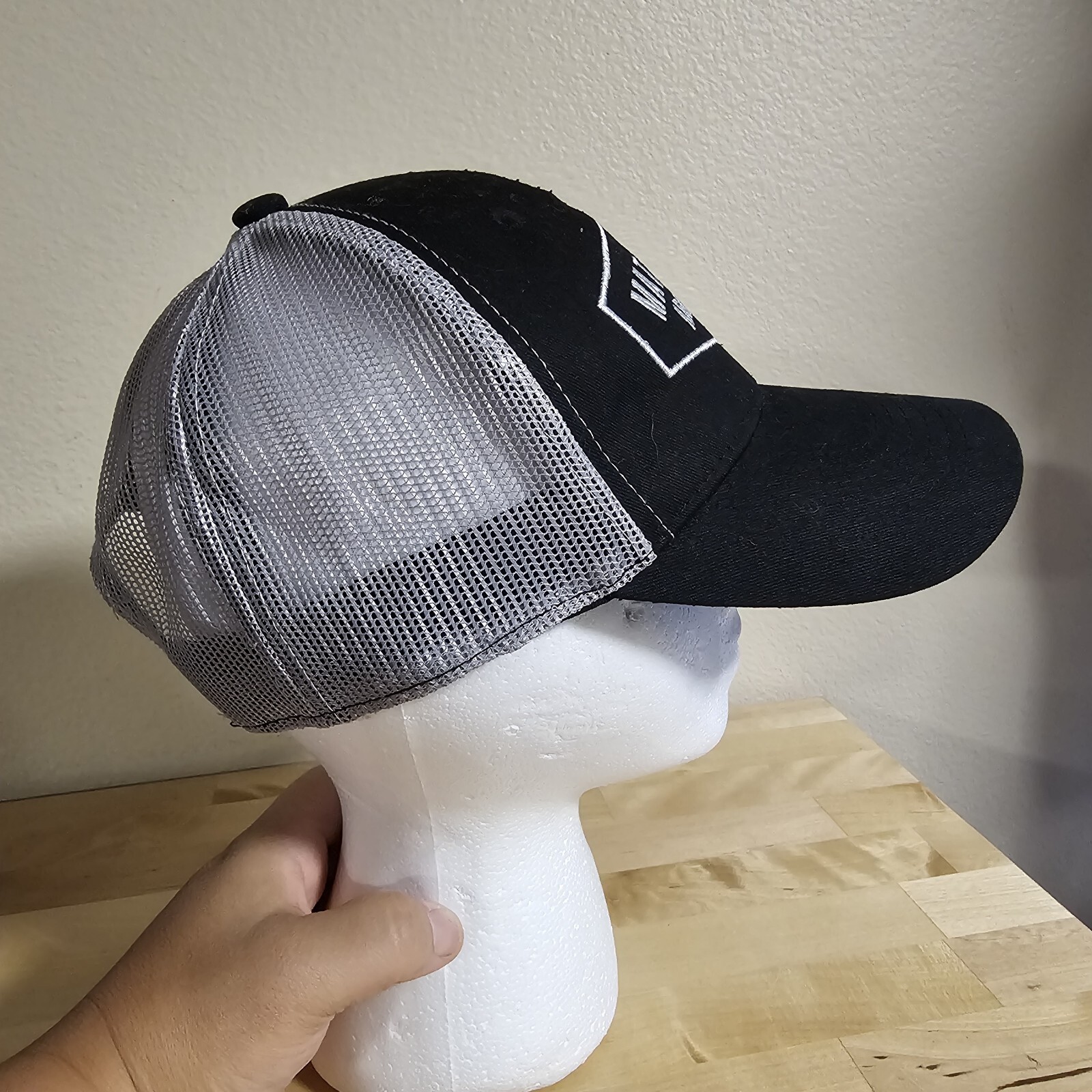 Mathews Archery Black Gray Embroidered Logo Mesh Back Trucker SnapBack