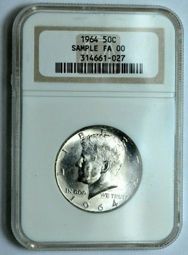 1964-P NGC SAMPLE FA 00  Kennedy Half Dollar US COIN 90% silver 50c Graded old!