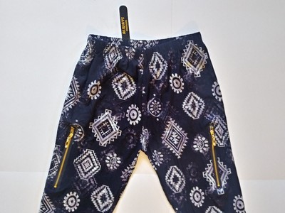 ALWAYS PREMIUM {One Size} Black/Grey Aztec Design GOLD ZIPPER Leggings NWT! NIP!