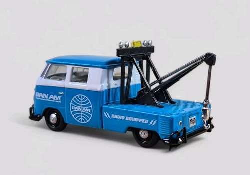 1960 VW DOUBLE CAB TOW TRUCK Diorama Collectible DieCast Model 1:64 Blue LOOSE - Picture 8 of 8
