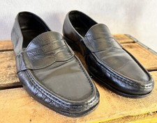 Town Craft Loafers VTG Penny Leather Mens 9.5 D Black Good