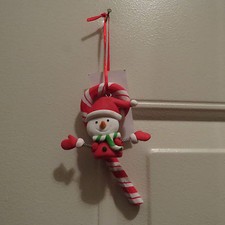 Clay Ornament - Snowman  Candy Cane