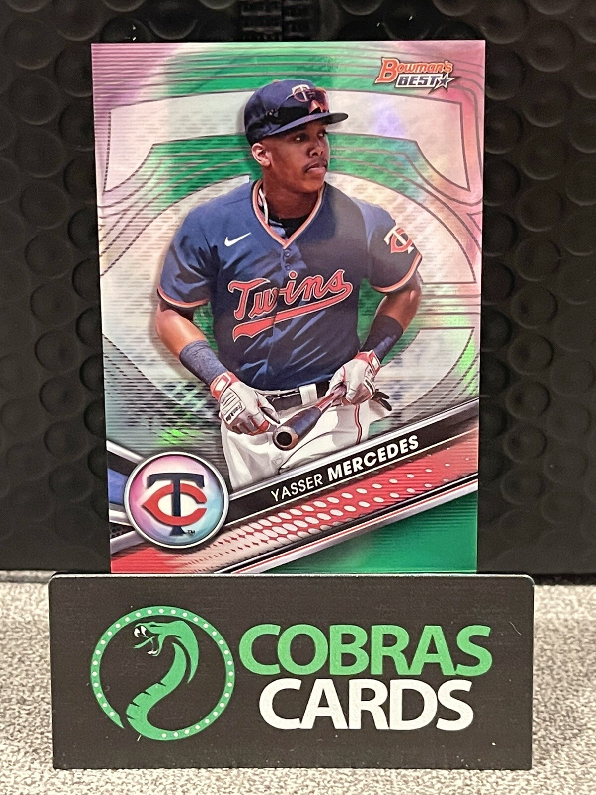 2022 BOWMANS BEST TOP PROSPECT Green REFRACTOR TP-25 YASSER MERCEDES /99 TWINS