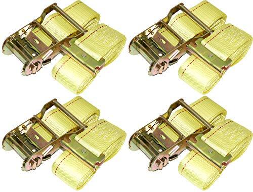 (4 Pack) 2” x 12’ E Track Ratchet Straps Ideal Enclosed Trailer Tie Down & Dry V