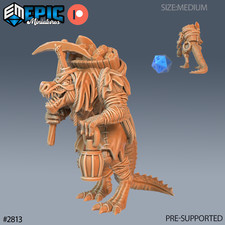 Lizardman Tribe Miner Epic Miniatures RPG Wargaming 3D Printed Miniature