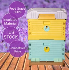 2 Tire Insulated Plastic Honey Bee Hive Beekeeping Hives Beehive House Bee Boxes