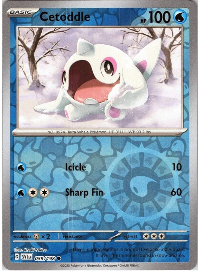 Pokemon - Cetoddle - 059/198 - Scarlet & - Reverse Holo - Uncommon - NM/M - NEW