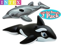 Intex Pool Floats Dolphin Ride-on & Whale Ride-on Gift Set Bundle - 2 Pack on sale Intex Pool Floats Dolphin Ride-on & Whale Ride-on Gift Set Bundle - 2 Pack on sale
