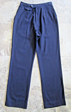 Vintage BT Juniors Women's Pants 25x30 Pleated Straight Leg High Rise Blue Wool