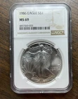 1986 Silver Eagle NGC MS 69