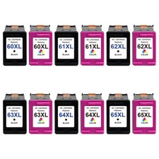 Ink Cartridge for HP 60XL 61XL 63 XL 65 XL 62 XL Black Color