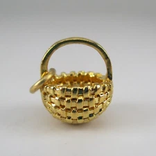 Sterling Silver GRANNY BASKET  Mini Charm NECKLACE PENDANT Vintage NEW Cute!