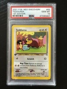 2000 POKEMON NEO Discovery 1ST EDITION #65 Teddiursa PSA 10 Gem Mint